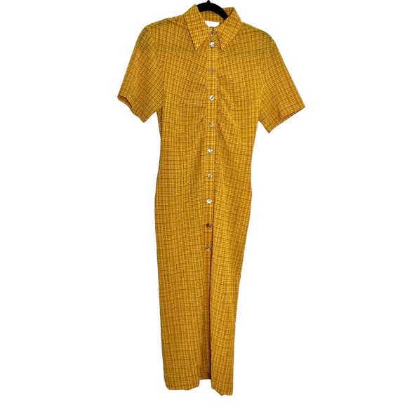 Nanushka Sabri Seersucker Checker Short Sleeve Dress - Picture 3 of 10